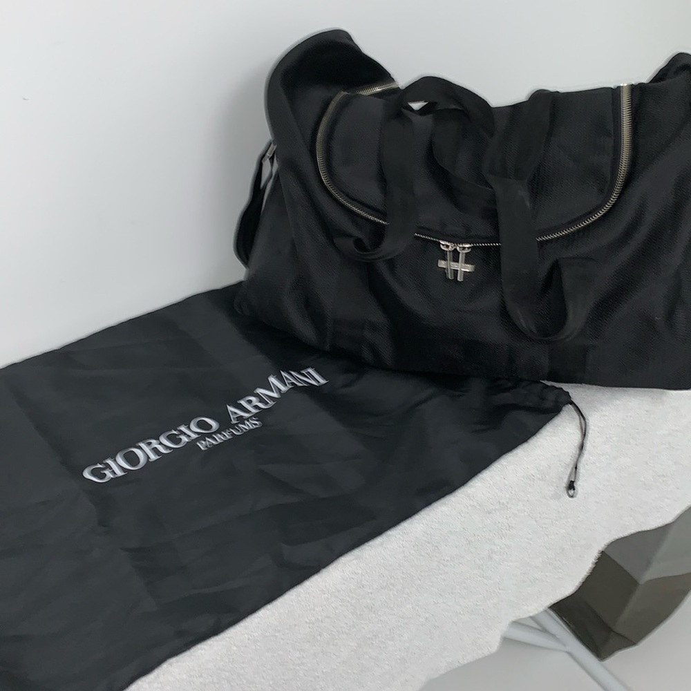 Giorgio Armani Duffle Bag with Shoulder Strap, Black in Colour